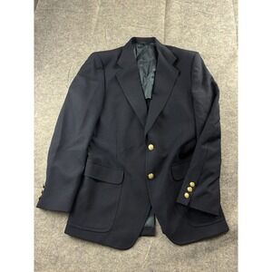 Kingsridge Men's 38 Navy Jacket Blazer Sport Coat Gold Buttons Crest Roper's